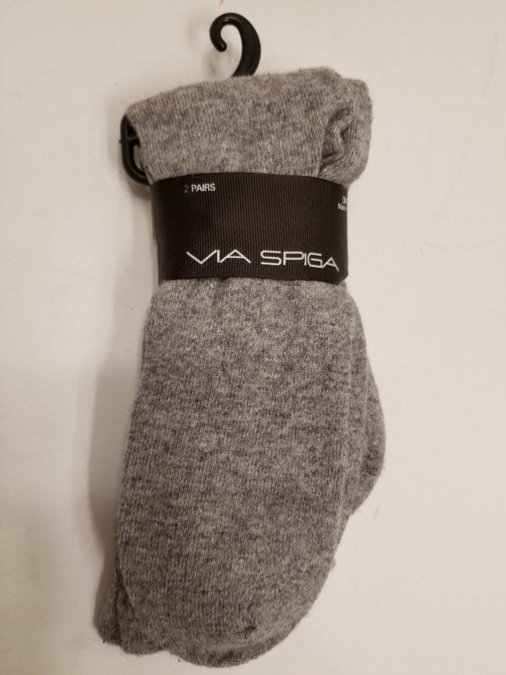 ✅Via Spiga Trouser Socks 2 Pairs Gray Wool Cashmere Blend Ruffled Elegant Luxe N